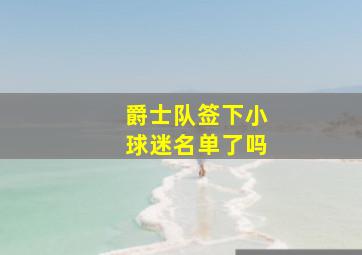 爵士队签下小球迷名单了吗