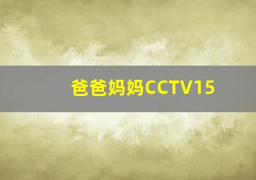 爸爸妈妈CCTV15