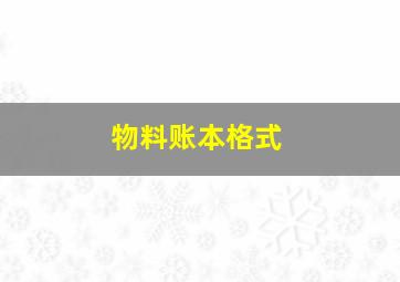 物料账本格式