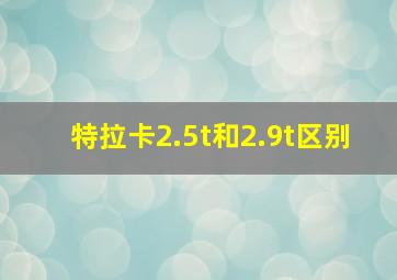 特拉卡2.5t和2.9t区别