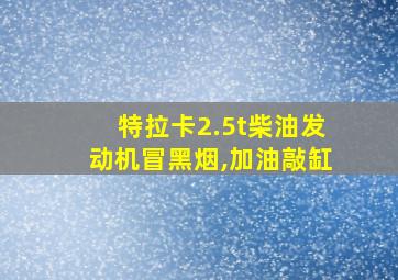 特拉卡2.5t柴油发动机冒黑烟,加油敲缸