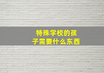 特殊学校的孩子需要什么东西