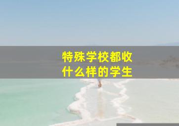 特殊学校都收什么样的学生