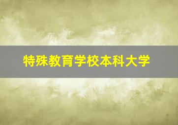 特殊教育学校本科大学