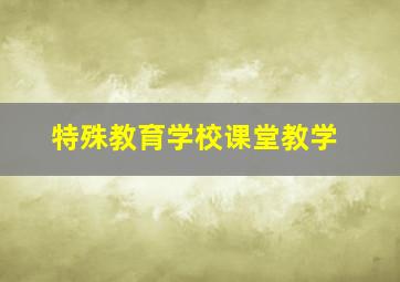 特殊教育学校课堂教学