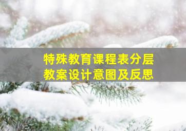 特殊教育课程表分层教案设计意图及反思