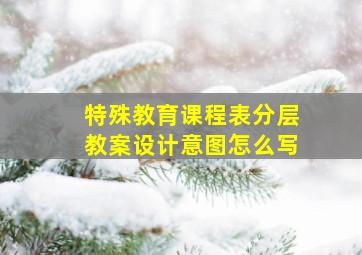 特殊教育课程表分层教案设计意图怎么写