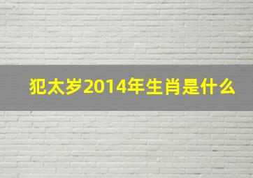 犯太岁2014年生肖是什么