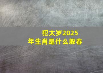 犯太岁2025年生肖是什么躲春