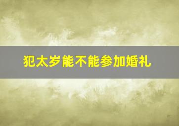 犯太岁能不能参加婚礼