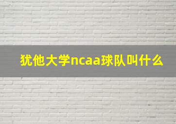 犹他大学ncaa球队叫什么