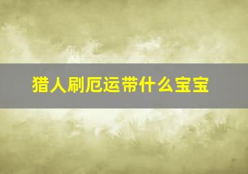 猎人刷厄运带什么宝宝