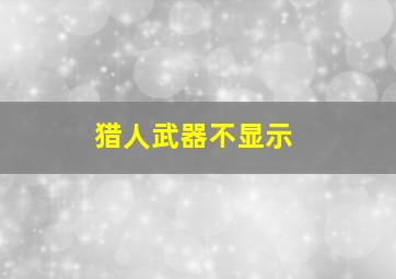 猎人武器不显示