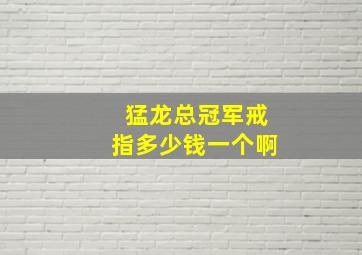 猛龙总冠军戒指多少钱一个啊