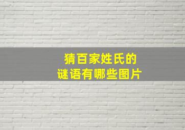 猜百家姓氏的谜语有哪些图片