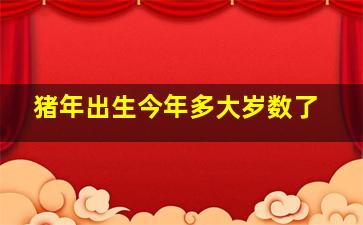 猪年出生今年多大岁数了