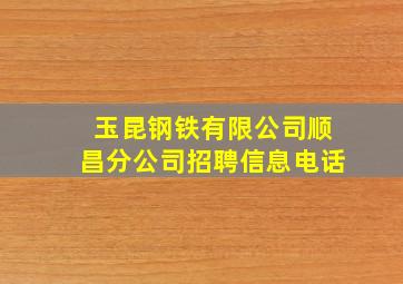 玉昆钢铁有限公司顺昌分公司招聘信息电话