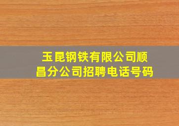 玉昆钢铁有限公司顺昌分公司招聘电话号码