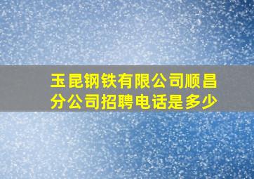 玉昆钢铁有限公司顺昌分公司招聘电话是多少