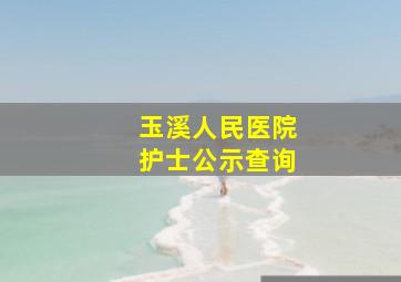 玉溪人民医院护士公示查询