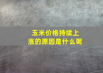 玉米价格持续上涨的原因是什么呢