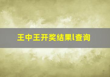 王中王开奖结果l查询