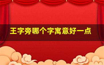 王字旁哪个字寓意好一点