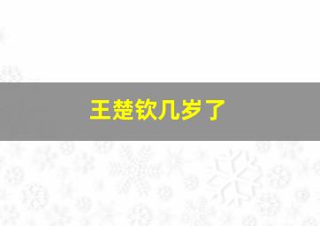 王楚钦几岁了