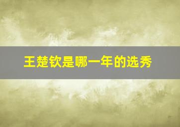 王楚钦是哪一年的选秀