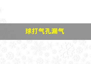 球打气孔漏气