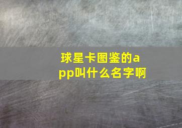 球星卡图鉴的app叫什么名字啊