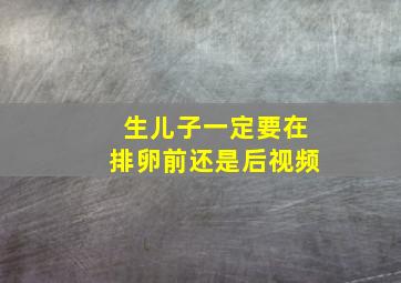 生儿子一定要在排卵前还是后视频