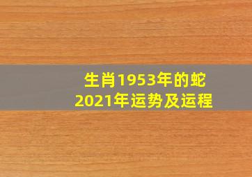 生肖1953年的蛇2021年运势及运程