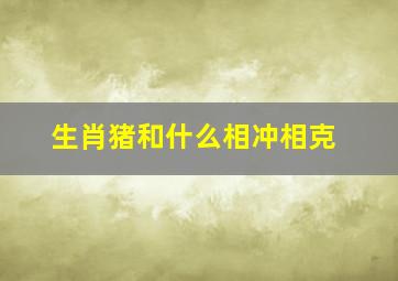 生肖猪和什么相冲相克