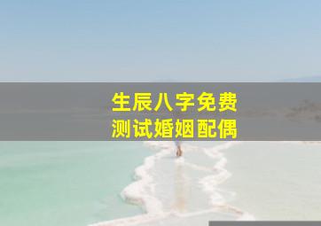 生辰八字免费测试婚姻配偶