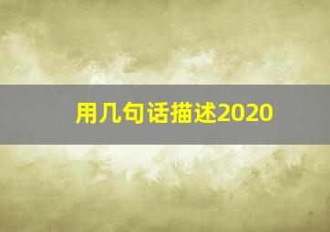 用几句话描述2020