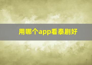 用哪个app看泰剧好