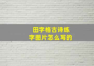 田字格古诗练字图片怎么写的