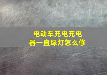 电动车充电充电器一直绿灯怎么修