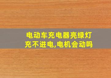 电动车充电器亮绿灯充不进电,电机会动吗