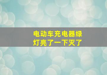 电动车充电器绿灯亮了一下灭了