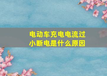 电动车充电电流过小断电是什么原因