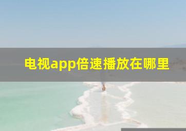 电视app倍速播放在哪里