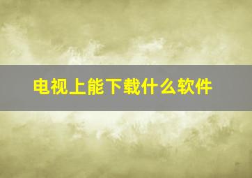 电视上能下载什么软件