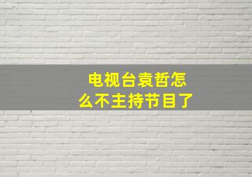 电视台袁哲怎么不主持节目了