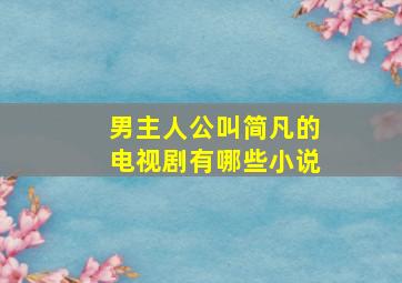 男主人公叫简凡的电视剧有哪些小说