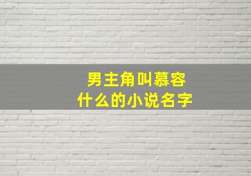 男主角叫慕容什么的小说名字