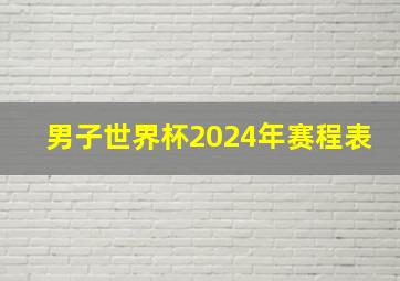 男子世界杯2024年赛程表