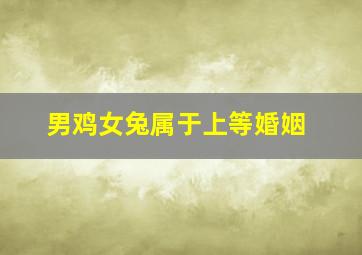 男鸡女兔属于上等婚姻