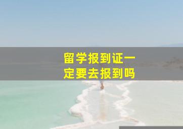 留学报到证一定要去报到吗